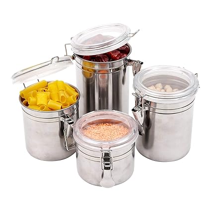 Buy Kurtzy Stainless Steel Canisters Space Saving Kitchen Storage