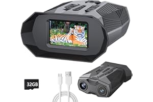 IXIEEX Autofocus Night Vision Goggles - 4k Night Vision Binoculars for Adults,1968ft Viewing Range,20X Zoom for Hunting & Security,3'' Screen Rechargeable Infrared Binoculars