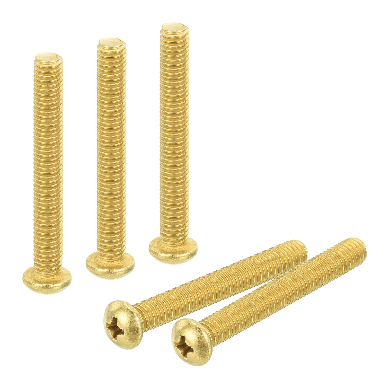 Photo 1 of uxcell 12Pcs Brass Machine Screws, M5x40mm Phillips Pan Head Fastener Machinery Bolts, Pan Head Fastener Bolts for Furniture, Office Equipment, Electronics, Brass Tone