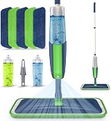 MEXERRIS Spray Mop Floor Cleaning Flat Mop 5 Microfiber Pads 2 Bottles view 1