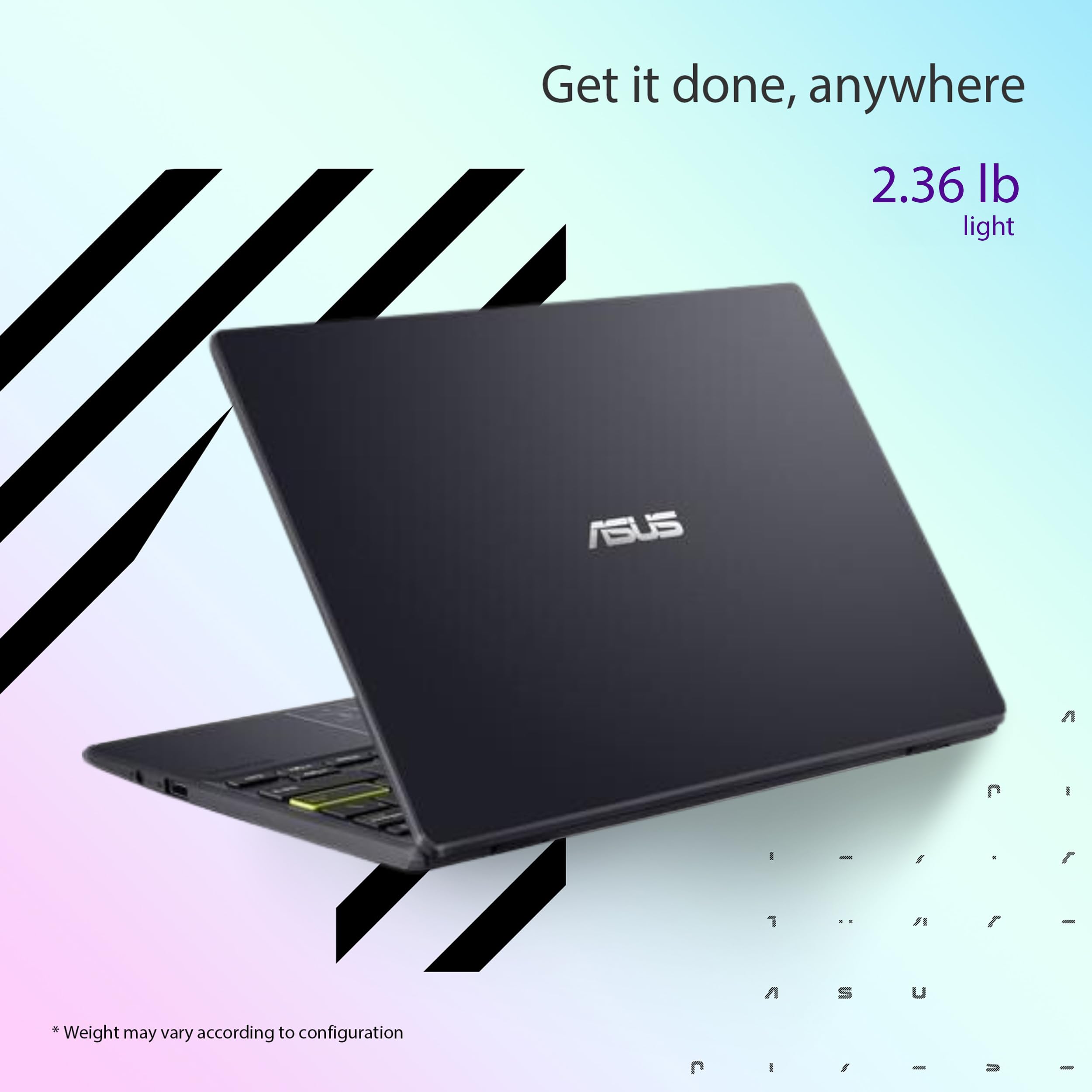 ASUS Vivobook Go 11.6” HD Slim Laptop, Intel Dual Core N4500, Intel Graphics, 4GB, 128GB, Windows 11 Home, SonicMaster, ErgoSense, Black, L210KA-ES04