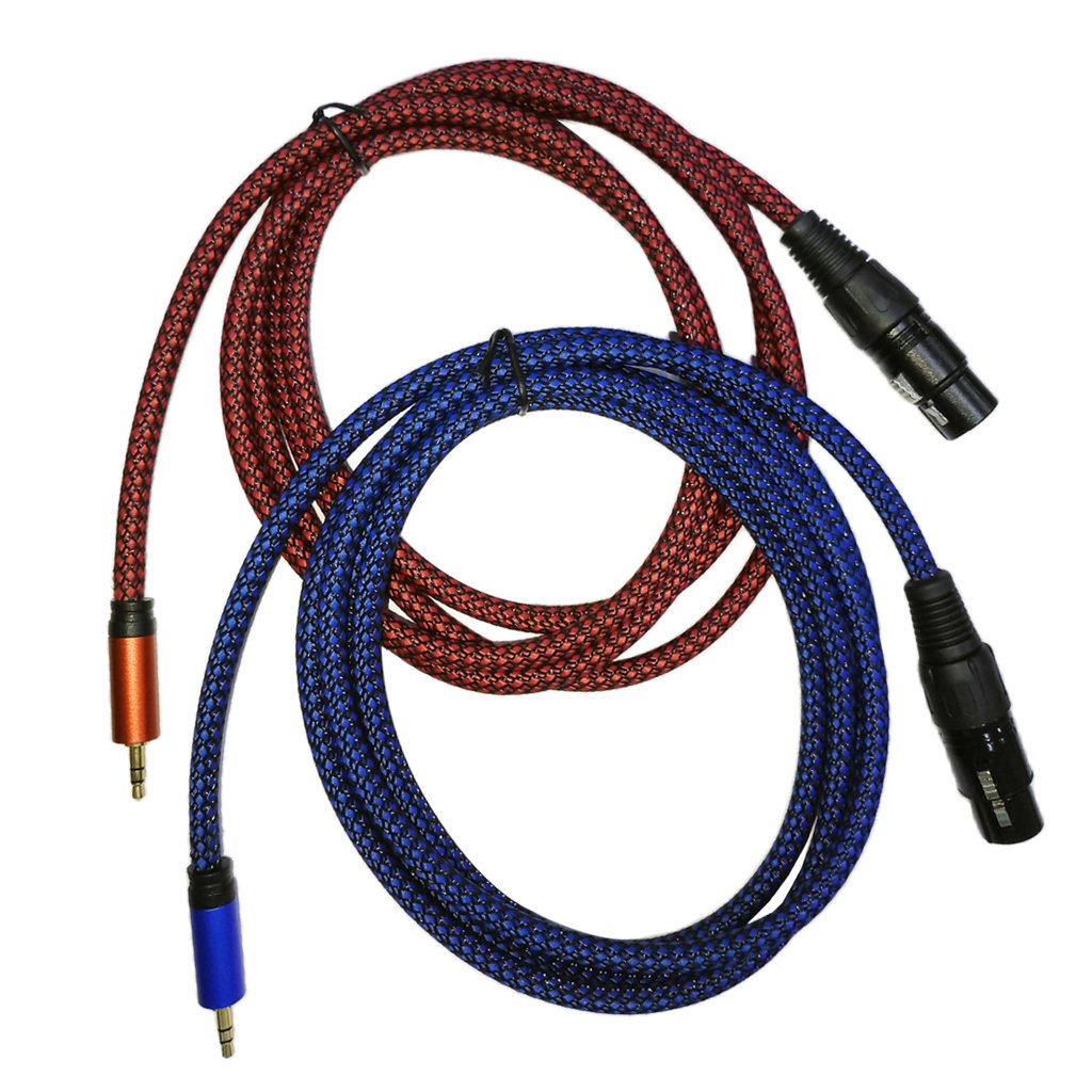 MagiDeal 2PCS/2M Professional Low Noise Microphone Cable 3.5mm Male To