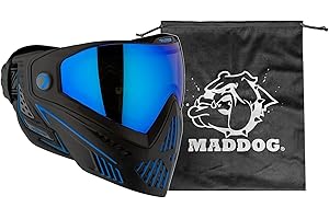 Maddog Dye i5 Thermal Anti-Fog Paintball Airsoft Mask Goggle System Combo with Microfiber Bag | Safety Certified Protection