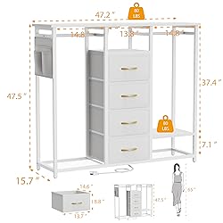 YAKANJ Dresser for Bedroom with 2 Clothes Racks,4