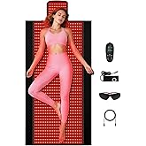 Full Body Red Light Therapy Mat, 2in1 LEDs (660nm& 850nm) Red Light Therapy Blanket, Premium Material, Adjustable Timer & Intensity (1370 LEDs)