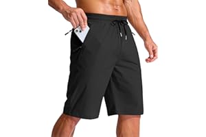 G Gradual Men's 11" Board Shorts with 3 Zipper Pockets Long Swim Trunks Quick Dry Bathing Suit Swimwear Beach Shorts No Liner