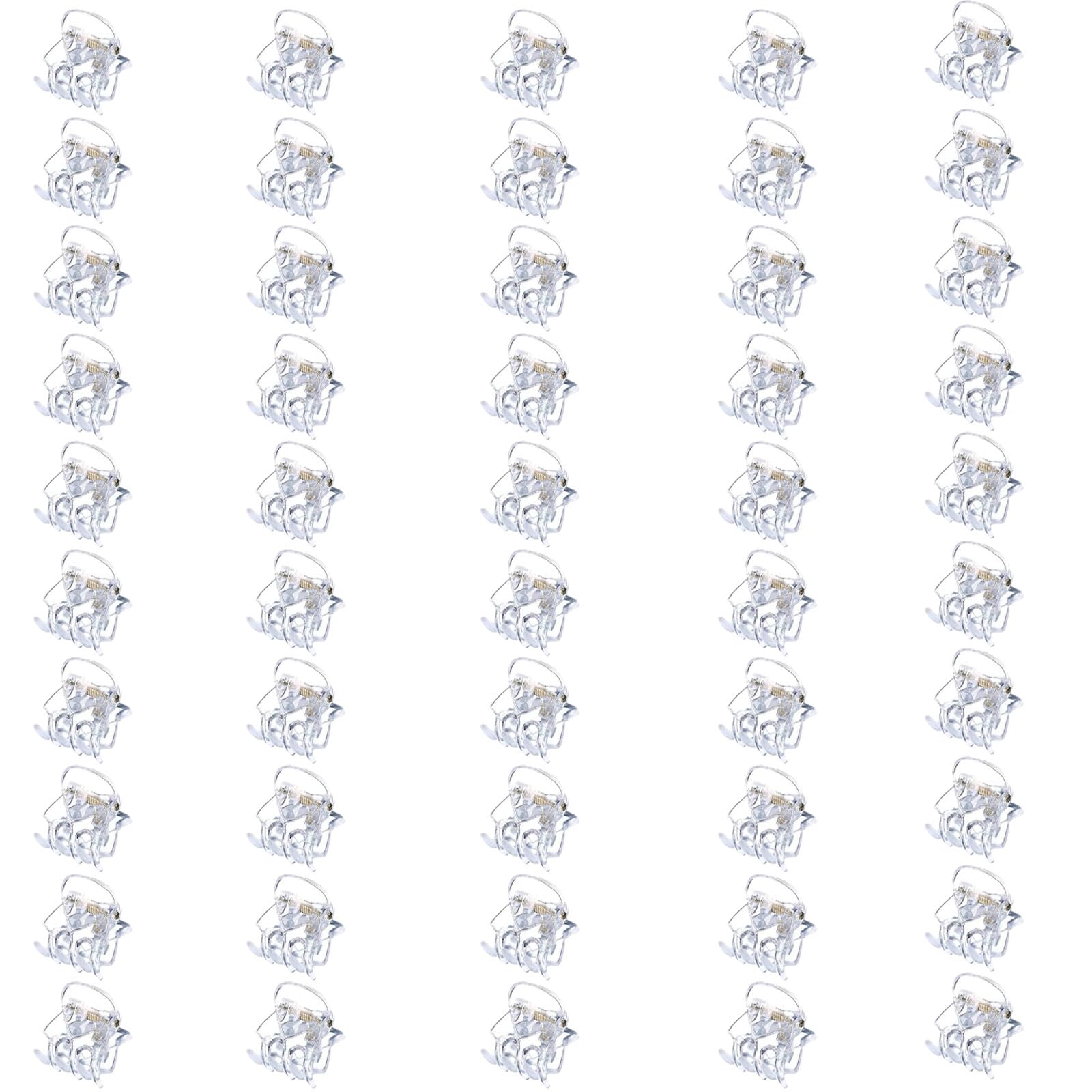 50pcs Clear Mini Hair Clips – Strong Grip Tiny Claw Clips for Fine and Thin Hair, Non-Slip Plastic Hair Accessories for Women and Little Girls, Perfect for Styling
