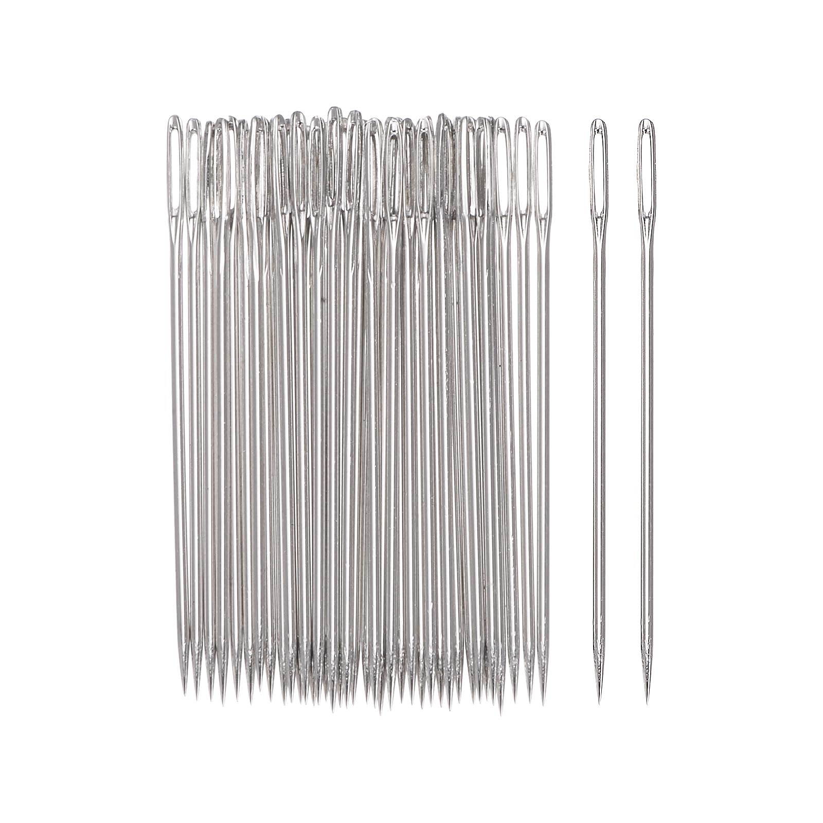 uxcell 200pcs Large Eye Stitching Needles 1.57Inch Sewing Needles Stainless Steel Leather Needle Embroidery Needle Yarn Knitting Hand Sewing Needles โ image 1