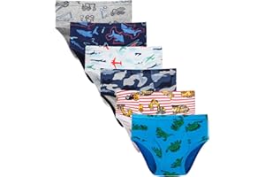 Boboking 100% Cotton Little Boys Briefs Soft Dinosaur Truck Toddler Underwear