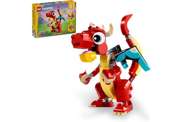 LEGO® Creator 3 em 1 – Dragão Vermelho Criaturas Mitológicas Seres Místicos 31145