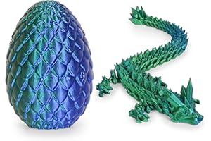 OLEE ODEE Dragon Eggs with Dragon Inside, 3D Printed Surprise Funny Gifts for Kids, Boys, Girls, Articulated Dragon Fidget Toys for Adults, Executive Desk Toys Office Room Decor (Gradient Deep Blue-Green)