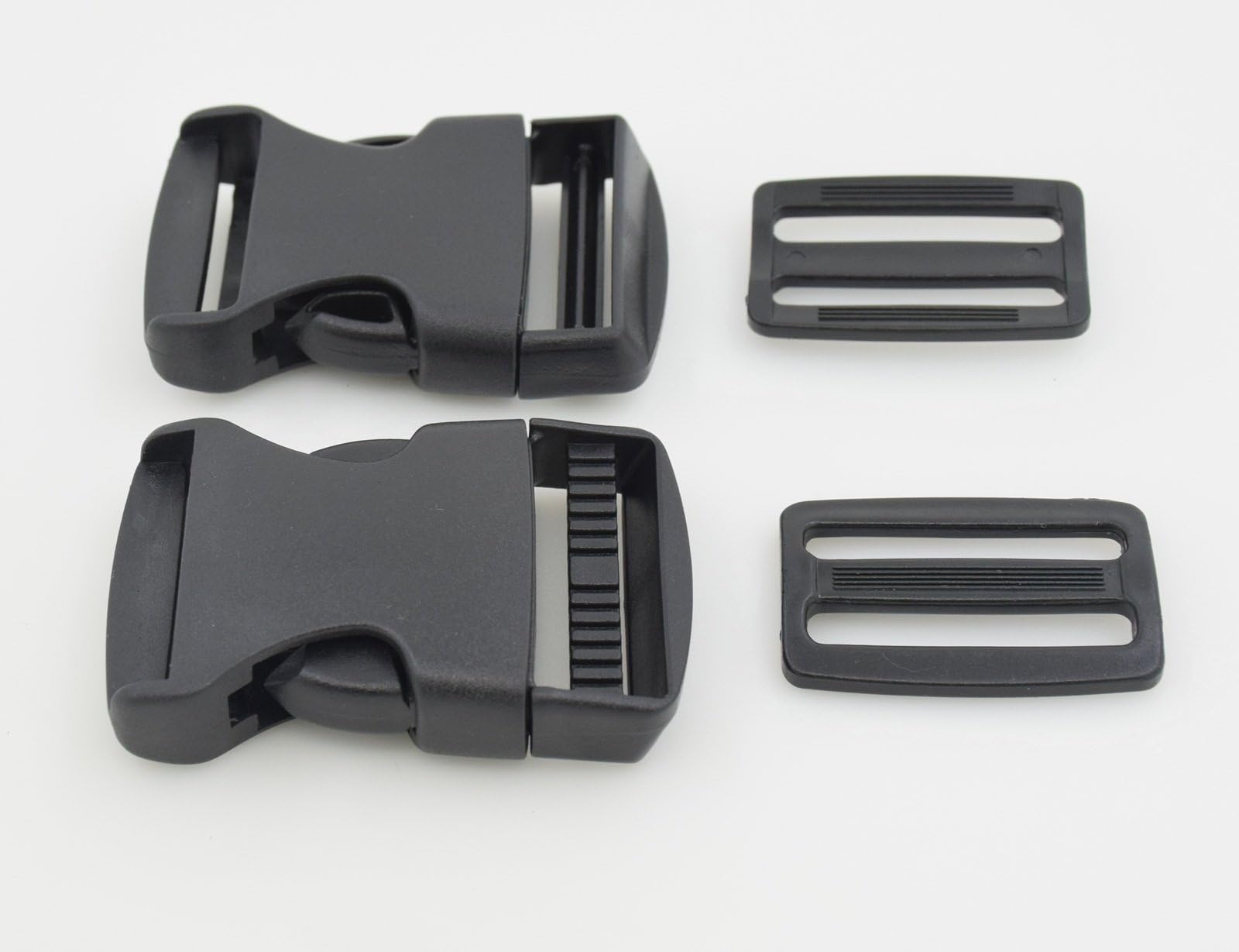 Plastic Side Release Buckles With Wedding Slide Multi-size (38mm, 4Pcs per Pack)