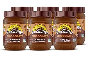 SunButter Chocolate Sunflower Seed Butter, 16 oz (6 Pack of 6) - Nut Free Spread with 7g Plant-Based Protein, Roasted Rich & Savory Flavor, Smooth Texture, Vegan, Kosher & Non-GMO