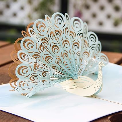 Papier Spiritz Impression Couleur Paon 3d Cartes De Remerciement Pour Anniversaire De La Mariee Cartes Et Enveloppes Anniversaire De Mariage Cartons D Invitations Amazon Fr Fournitures De Bureau