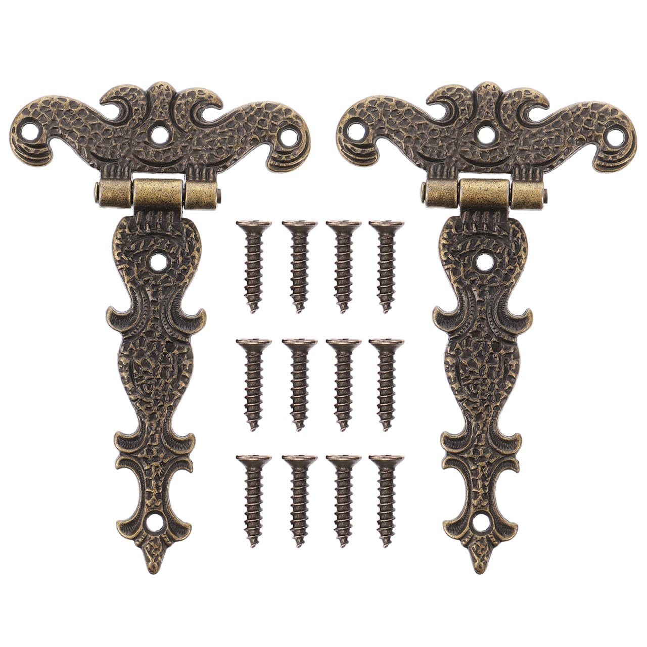 iplusmile Antique Folding T-Hinges: 2 Packs Retro Bronze Decorative Hinges Zinc Alloy T Shaped for Wooden Gates, Shed Doors, Barn Doors,Cabinet,Cupboard