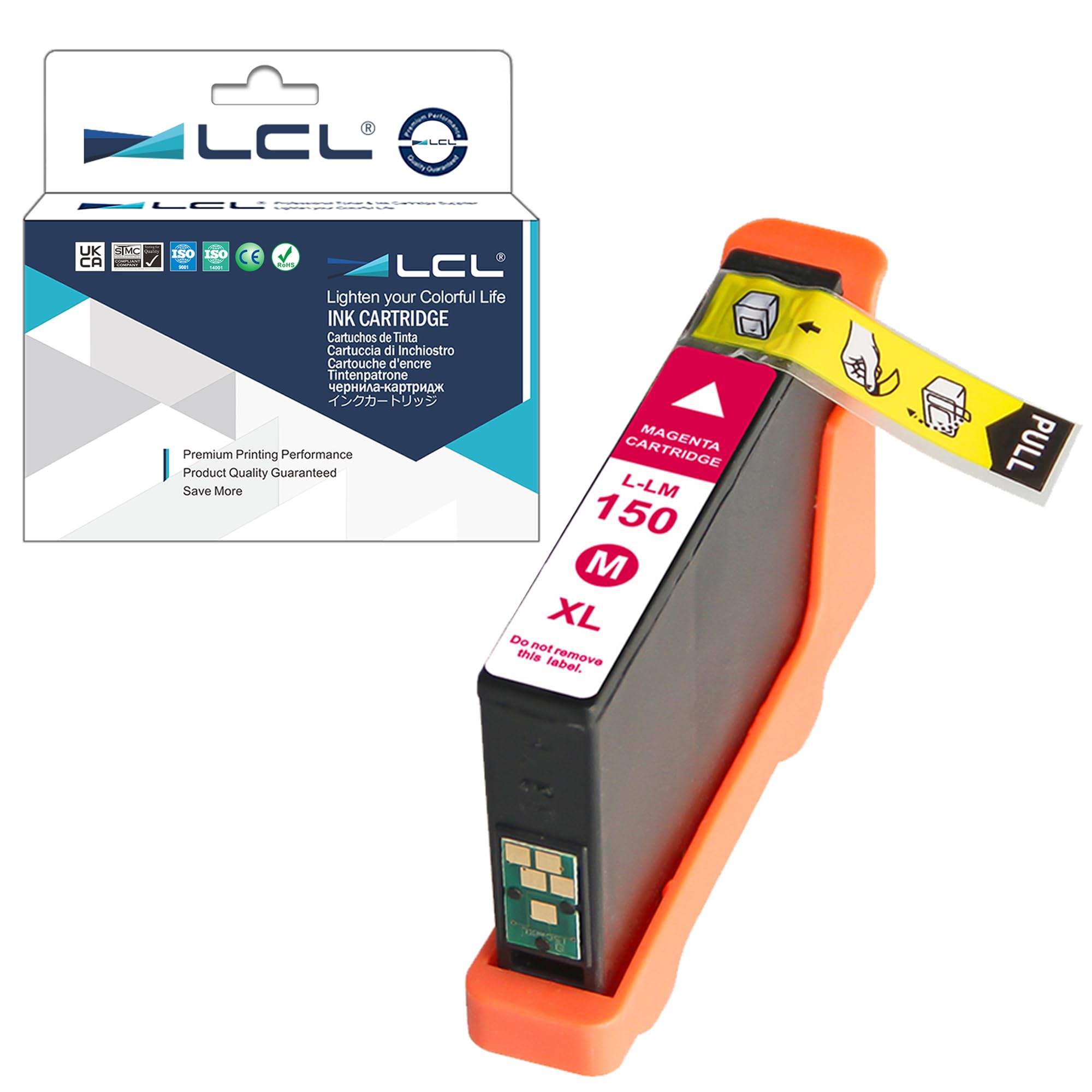 LCL Compatible Ink Cartridge 150XL 14N1609E 14N1616E (1 Magenta) Replacement for Lexmark S315 S415 S515 Pro715 Pro915