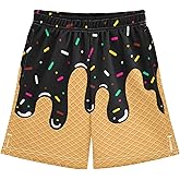 Sletend Athletic Gym Shorts Boys Casual Shorts Elastic Waist with Pockets, Summer Kids Bottom for Sports Homewear 7-15 Years