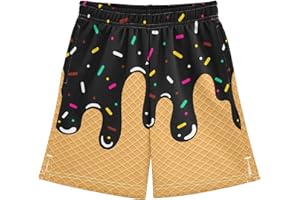 Sletend Athletic Gym Shorts Boys Casual Shorts Elastic Waist with Pockets, Summer Kids Bottom for Sports Homewear 7-15 Years