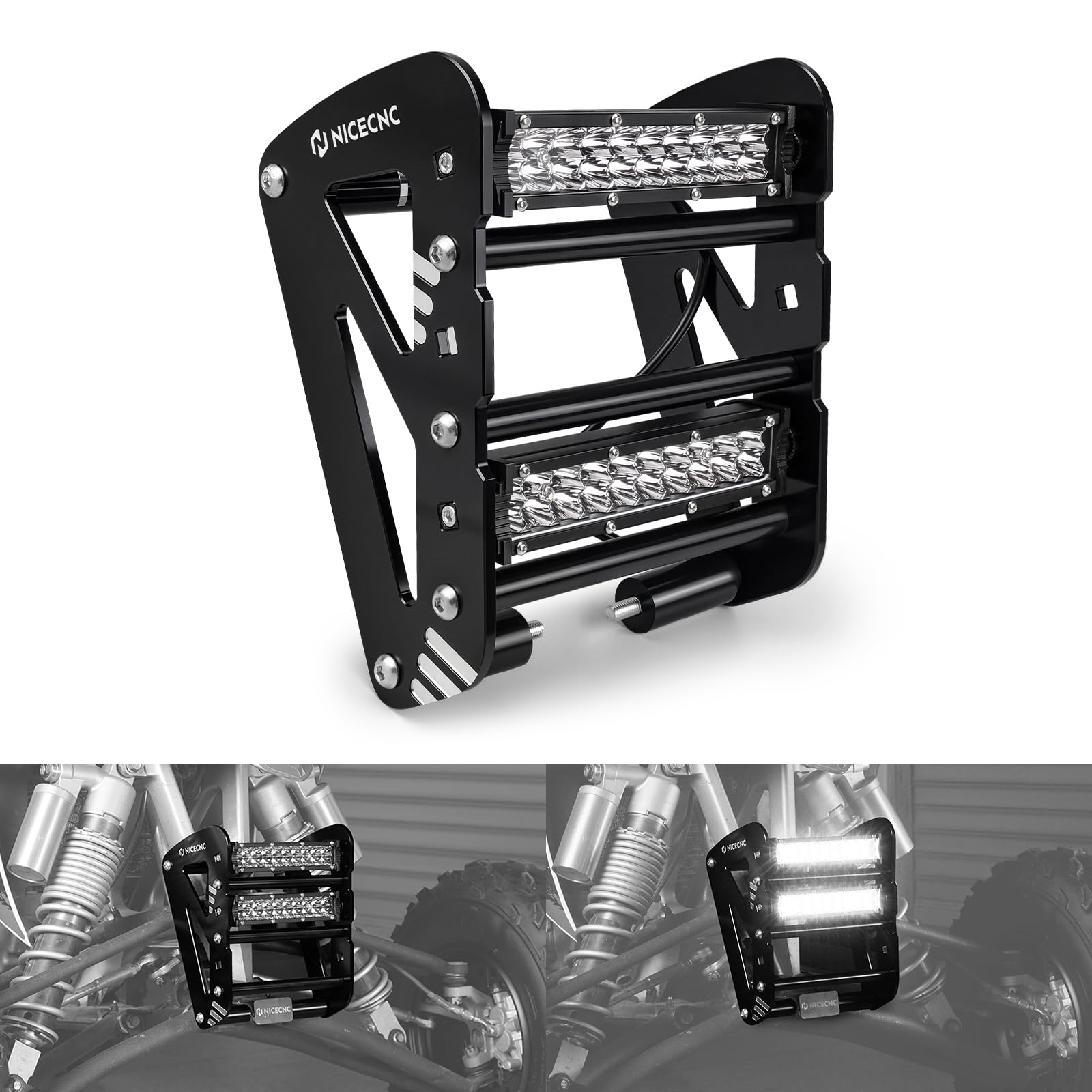 Photo 1 of NICECNC Front Bumper with LED Lights Compatible with Yamaha YFZ 450 2017 YFZ450R 2009 2010 2011 2012-2022, YFZ450RSE 2009-2019 2020 2021 2022, YFZ450X 2010-2011 Black