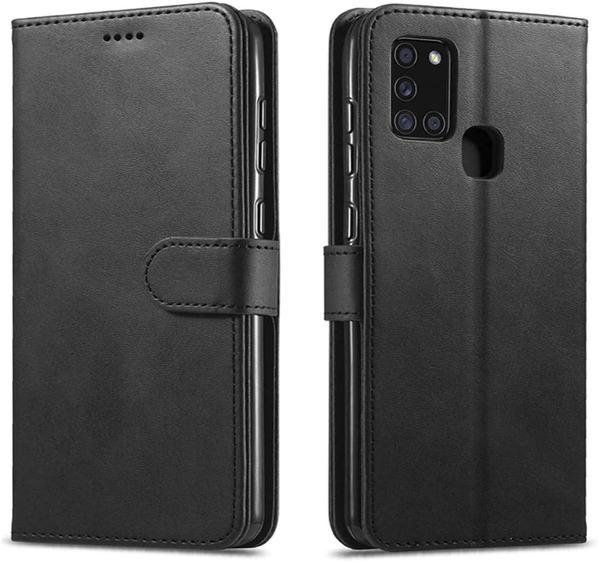 AMAZE!UK A07 case Compatible With Samsung Galaxy A07 Phone Case Leather Flip Protective Wallet Style Kickstand Magnetic Schockproof Cover Black (Black)