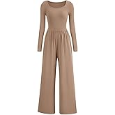 PRETTYGARDEN Womens Jumpsuits Dressy Casual Fall Fashion 2025 Trendy Long Sleeve Wide Leg Rompers Spring Work Office Outfits