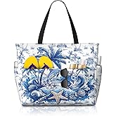 TavoIinda Beach Bags Waterproof Sandproof for Women Beach Tote Bag Large Capacity with Zipper Gift for Women for Travel Shop
