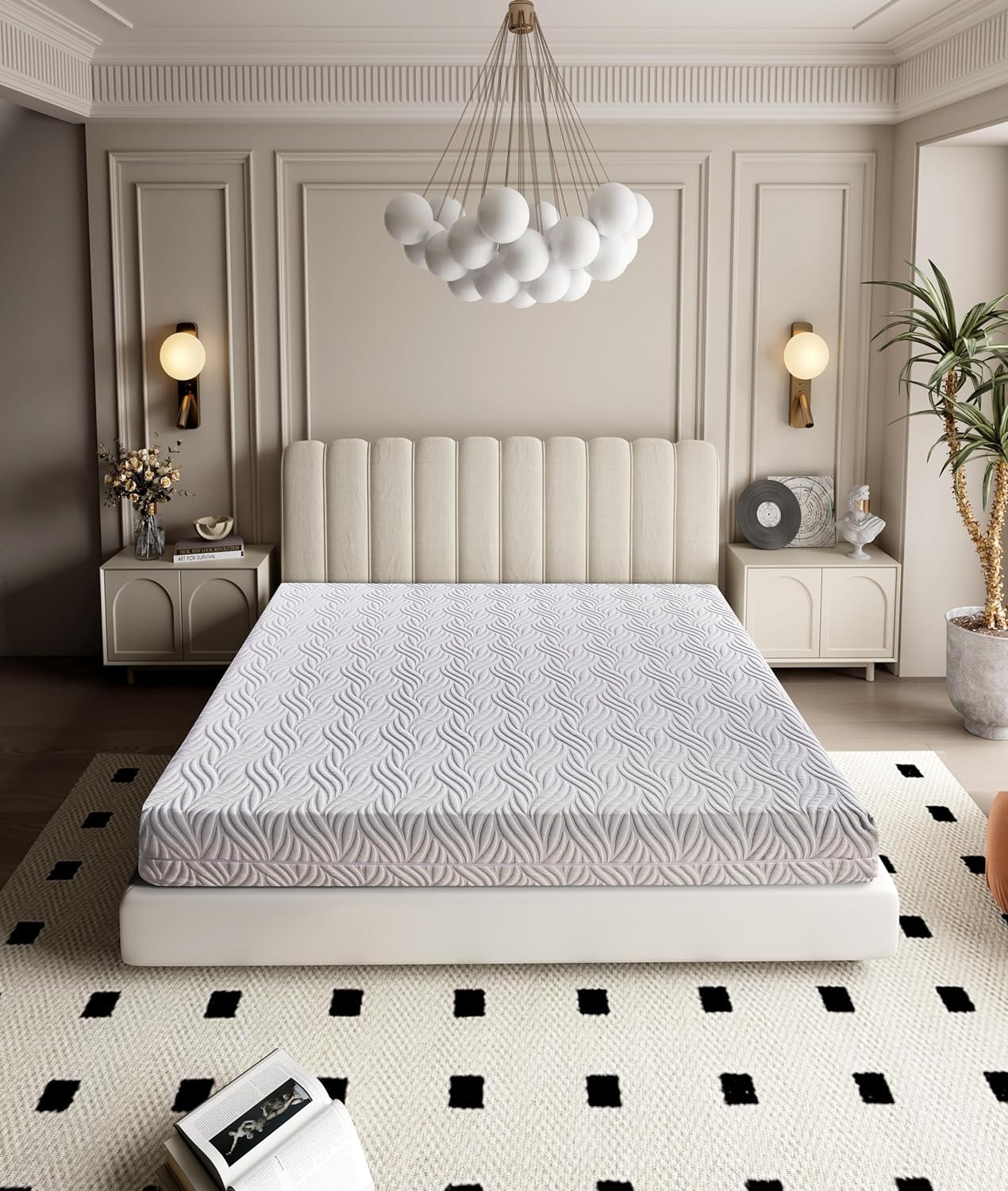 PMIXO Gel Memory Foam Mattress,8 Inch King Size MediumFirm Mattress with CertiPURUS Certified