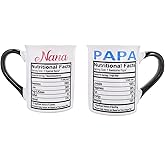 Cottage Creek Mugs - Set of Two 16oz. Large Ceramic Nana Papa Coffee Cups - Ideal Stoneware Mugs for Kitchen, Office & Home Decor - Gifts for Grandparents, Women and Men