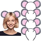 Mouse Ears Headband for Adults – Soft Gray Rat Ears Headband Accessory for Mouse Costume, Halloween, Cosplay, Parties
