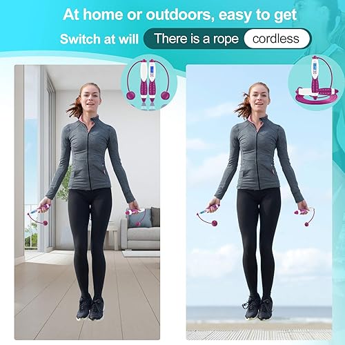 Jump Rope, Digital Weighted Handle Workout Jumping Rope with