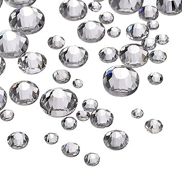 2000 Stücke 5 Größen Klare Flache Rückseite Kristall Strasssteine Runde Edelsteine 1,5-5 mm