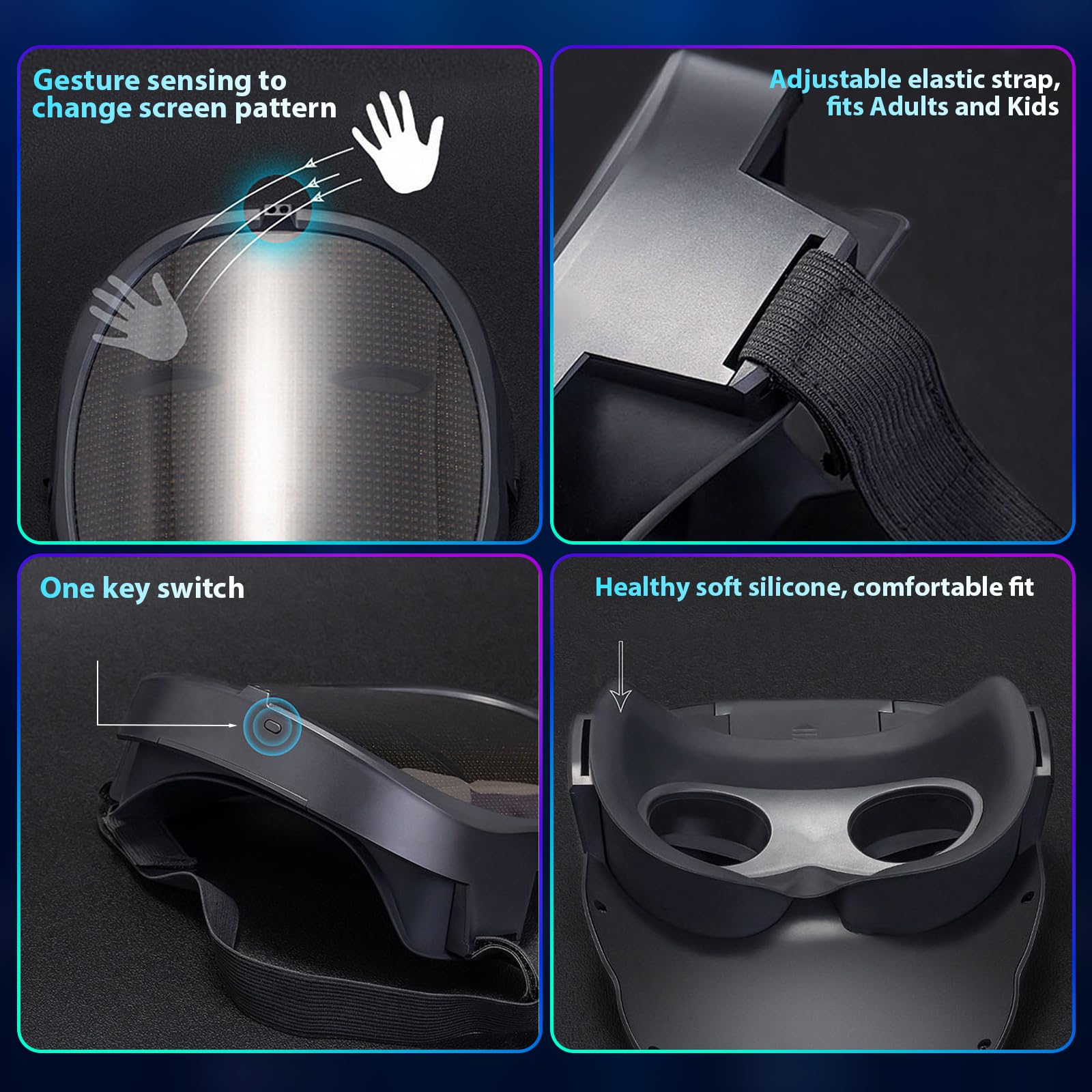 Gootus Face Transforming LED Mask with App Controlled - Halloween Costumes for Kids, Light Up Mask with Gesture Sensing, Boys Toys Gifts for Birthday Costume Christmas