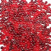 Red Berry Mix Plastic Pony Beads, Made in The USA, 6 x 9mm, 700 Beads, Bulk Large Hole Beads for Jewelry Making, Banners, Concert Festival Bracelets, Necklaces, Art & Fashion