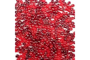 PONY BEADS BY BEAD BEE Red Berry Multicolor Mix Plastic Pony Beads 6x9mm, 500 Beads, Made in The USA, Bulk Pony Beads Package for Arts & Crafts