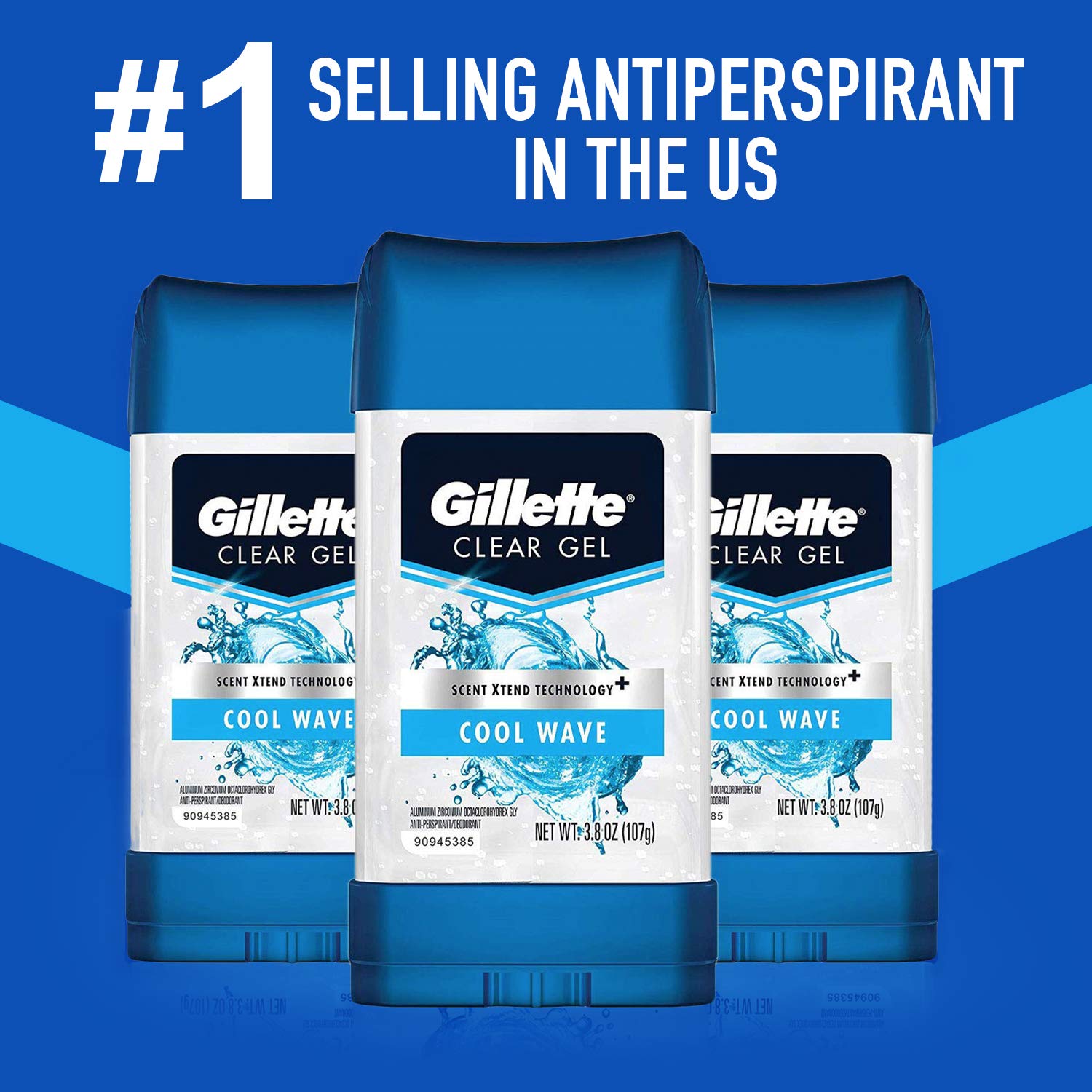 Gillette Cool Wave Clear Gel Men’s Antiperspirant and Deodorant 3.8 oz each 2-Pack Packaging may Vary : Antiperspirant Deodorants : Beauty