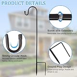 Ledeak 2 Pack Black Steel Shepherd's Crook Hooks for Garden Lights & Baskets view 4