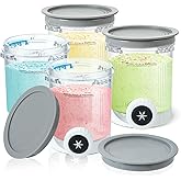 4 Pack Pint Containers Replacement for Ninja Swirl Ice Cream & Soft Serve Makers, 16oz Creami Swirl Pints and Lids Compatible