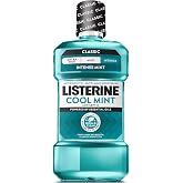 Listerine Cool Mint Antiseptic Mouthwash, Intense Mint, 8.5 fl. oz/250 mL | Kills 99.9% of Germs That Cause Bad Breath, Plaque, and Gingivitis, ADA-Accepted, Daily Oral Rinse for Instant Fresh Breath