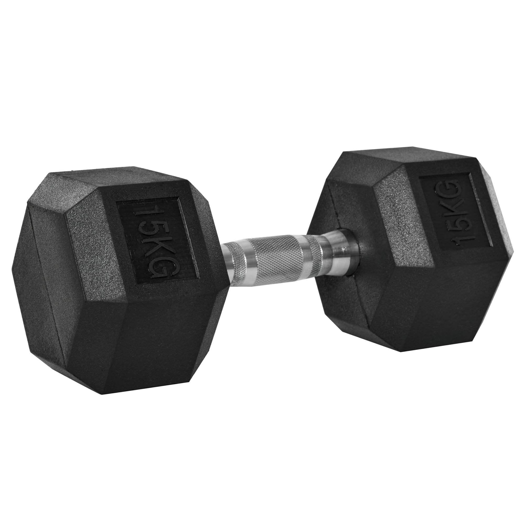 HOMCOM Hanteln mit gerändeltem Griff, Kurzhantel aus Gusseisen, 1 x 15kg, Kurzhanteln für Männer und Frauen, Dumbbell für Zuhause, Fitnessstudio, Krafttraining