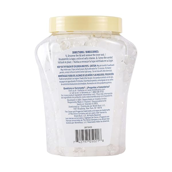 CLOROX FRAGANZIA AIR FRESHENER CRYSTAL BEADS VANILLA HONEYCOMB 12OZ JAR | LONG-LASTING AIR FRESHENER BEADS | EASY TO USE VENTED JAR AIR SCENT BEADS FOR HOMES, BATHROOMS, CLOSETS, CAR OR OFFICE