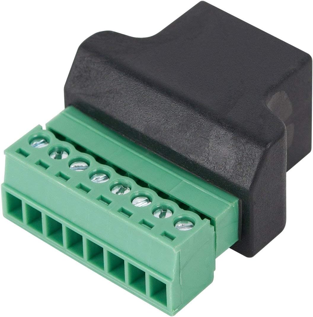COVVY RJ45 Female To 8 Pin Screw Term Block Terminal Connector Cat7 Cat6 Cat5 Cat5e Ethernet Cable Extender Adapter CCTV Digital DVR Network Adapter In-Line Coupler (Female,2 PCS) - Image 4