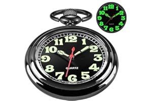 Whodoit Classic Uncovered Men's Pocket Watch, Pocket Watches with Chain for Men