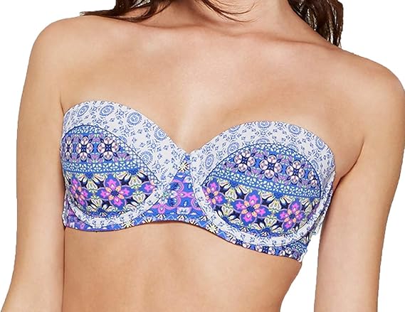 light blue bandeau bikini top