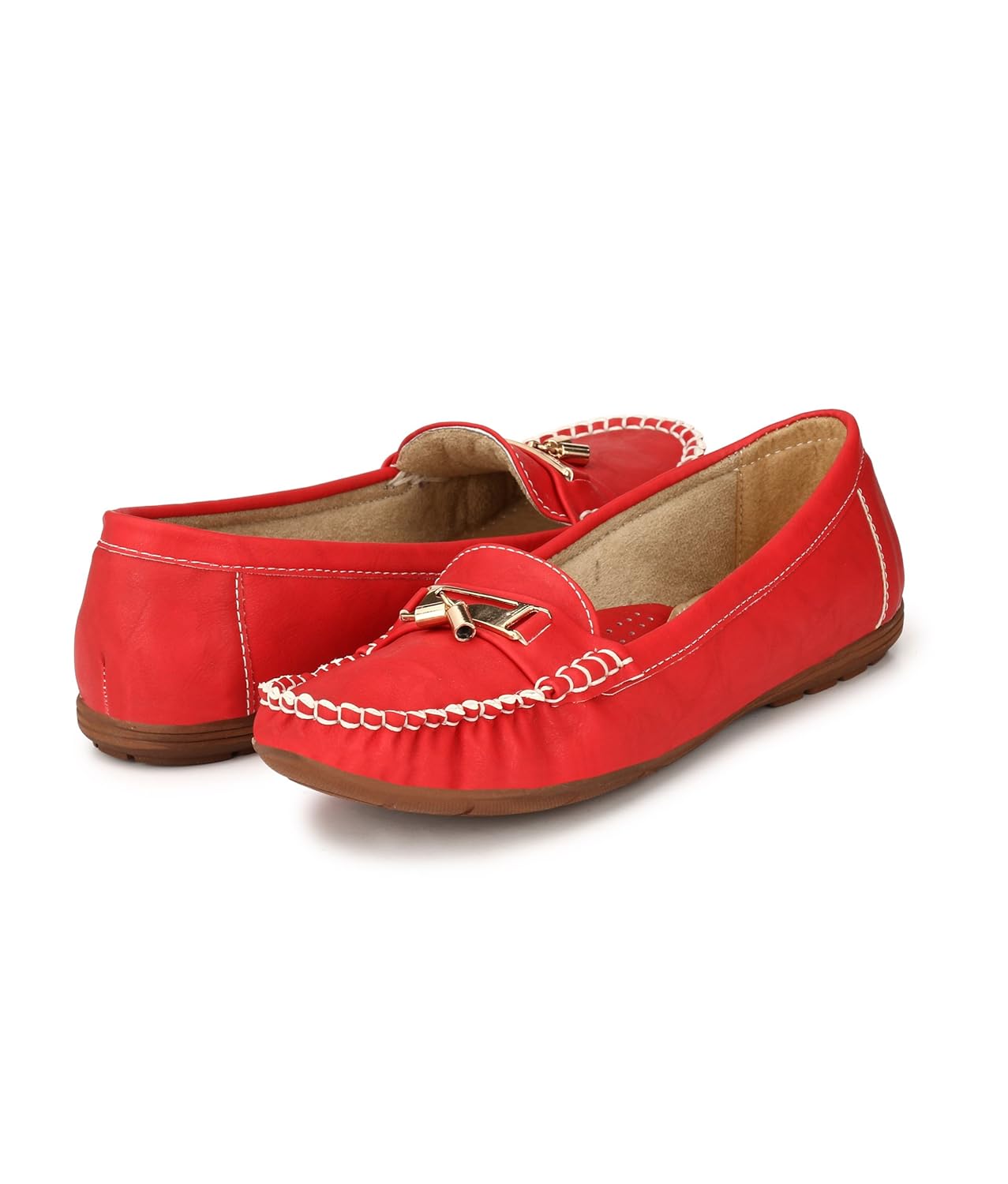 miss irri london women's red georgina loafers and mocassins