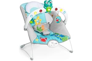 Baby Einstein Ocean Explorers Musical Bouncer Infant Seat, Kick to It Neptune, Unisex, for Ages 0-6 Months up to 20 lbs