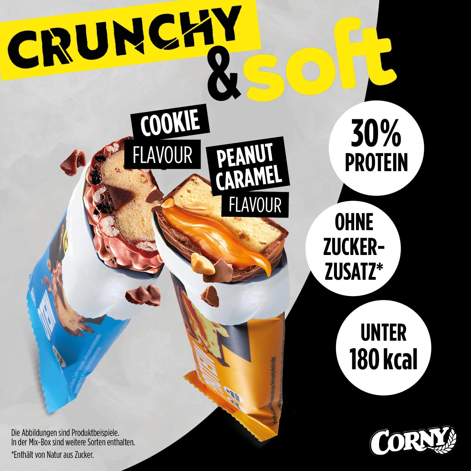 Corny | Protein Crunchy & Soft 5er Mix | Trial Pack 5x1 Proteinriegel à 45g | 30% Eiweiß | Probierset zum Testen 2