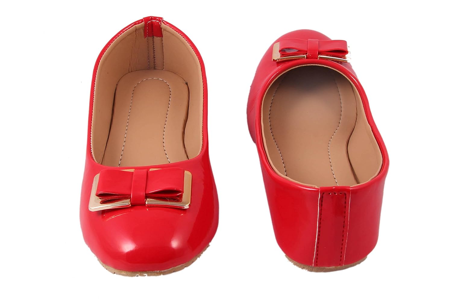 red choice collection synthetic leather beige women's bellies