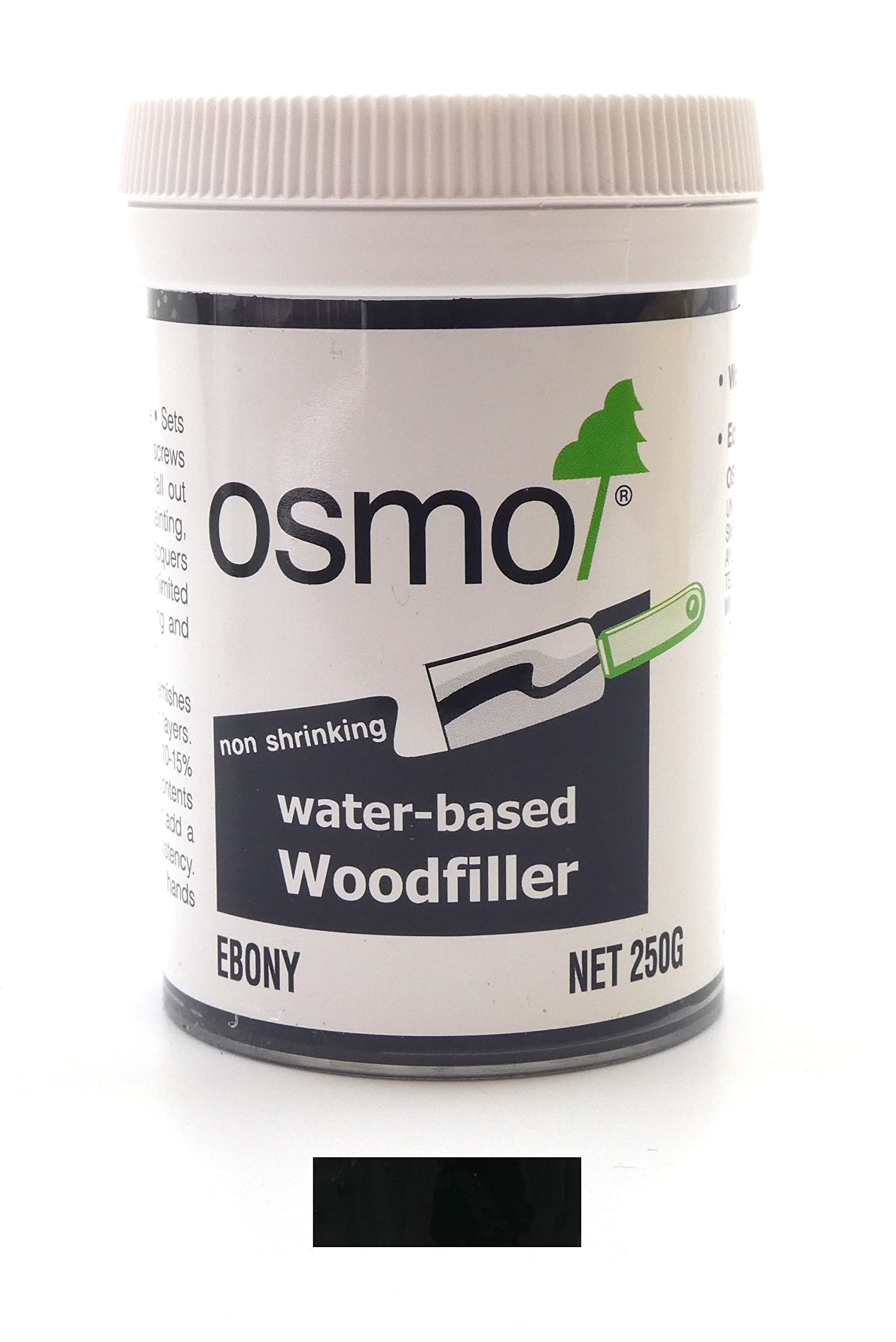 Osmo Water Based Wood Filler - 250g tub Ebony