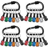 24Pcs Carabiner Bit Holder Keychain 1/4 inch Hex Hex Shank Drill Bits Holder Universal Bit Holder Key Chain Quick Release Bit