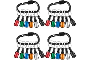 24Pcs Carabiner Bit Holder Keychain 1/4 inch Hex Hex Shank Drill Bits Holder Universal Bit Holder Key Chain Quick Release Bit